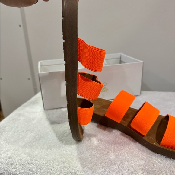 Mata Bright Orange Sandals - Picture 2 of 7